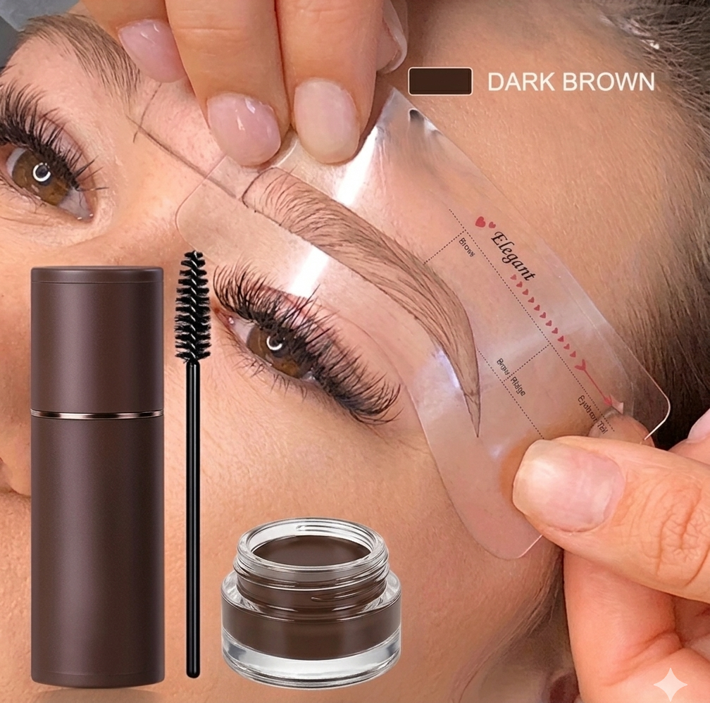 Eyebrow Stamp & Stencil Kit (Salon Quality Eyebrows Done At Home)