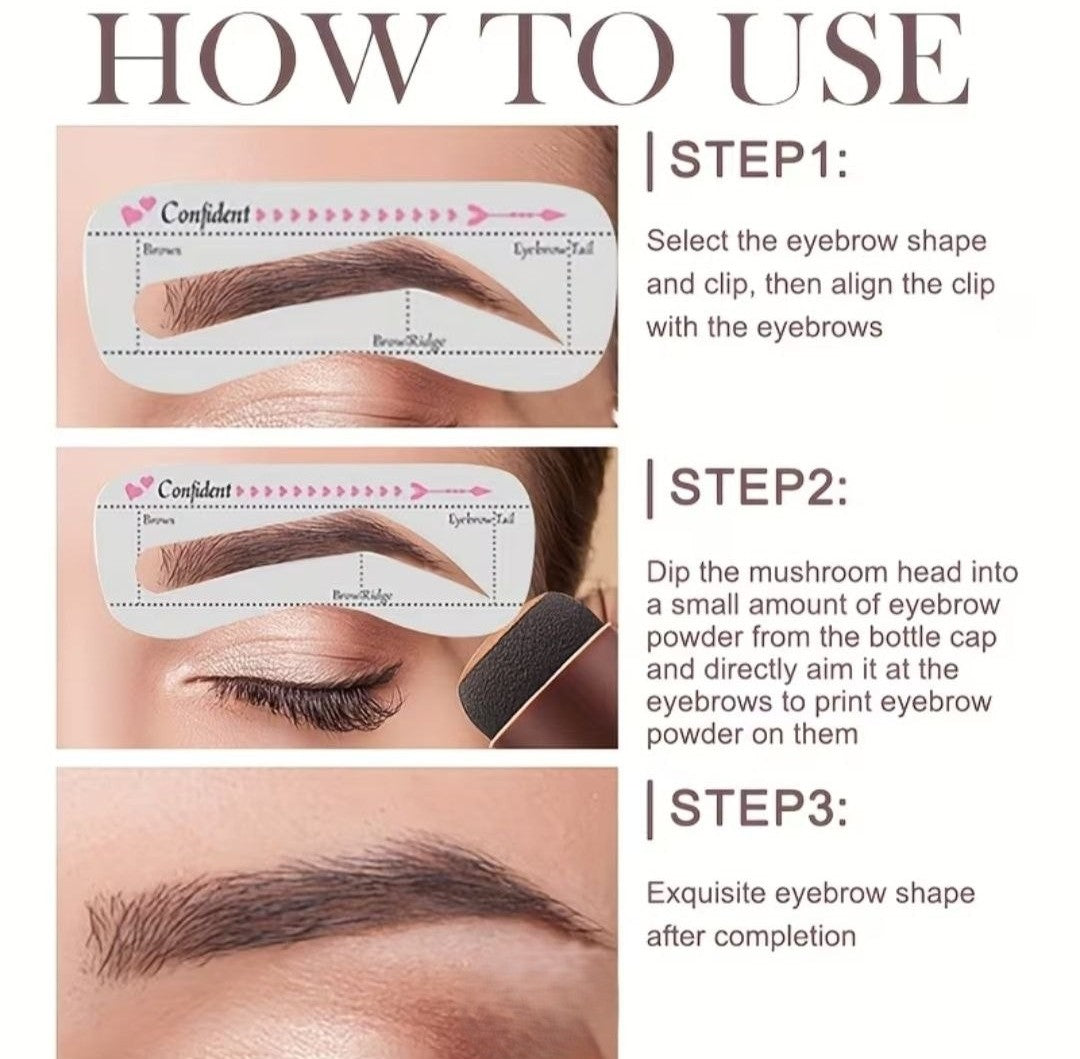 Eyebrow Stamp & Stencil Kit (Salon Quality Eyebrows Done At Home)